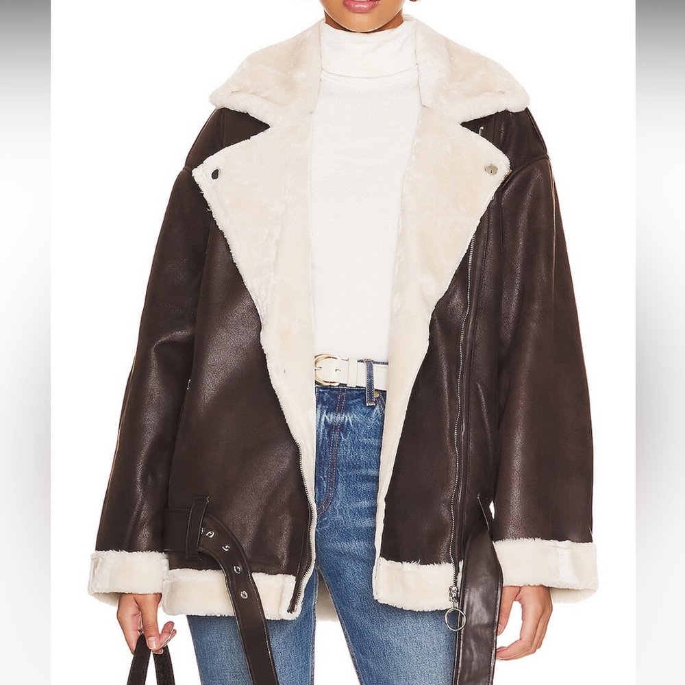 Suede Bonded Faux Fur Moto Jacket in Cacoa
WeWoreWhat